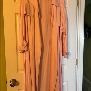 Steve Madden Pink Bishop Sleeve Coat Dress With Matching Belt